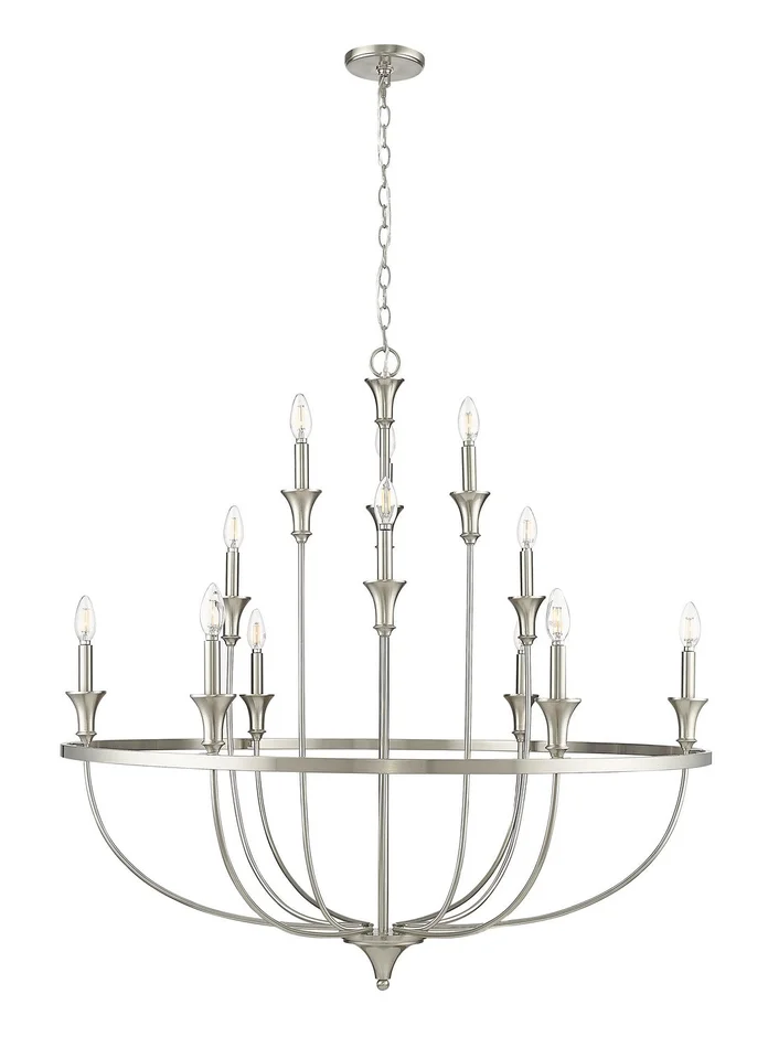 Millennium 28012-BN Emery 12 Light Chandelier, Brushed Nickel