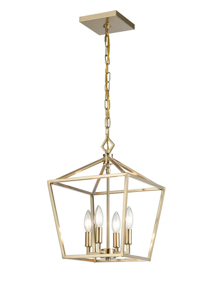 Millennium 3234-MG Four Light Pendant, Modern Gold