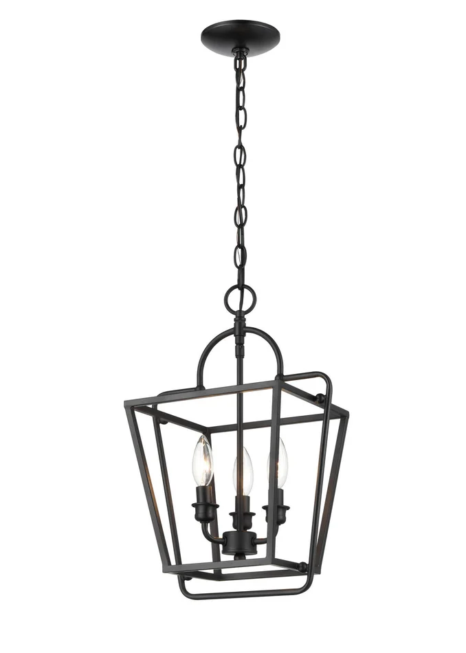 Millennium 3236-MB Three Light Pendant, Matte Black