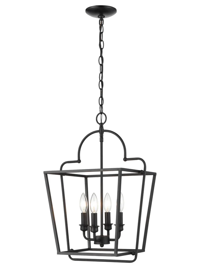 Millennium 3237-MB Four Light Pendant, Matte Black