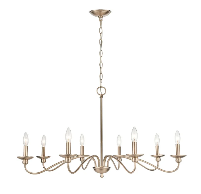 Millennium 4388-MG Delvona Eight Light Chandelier, Modern Gold