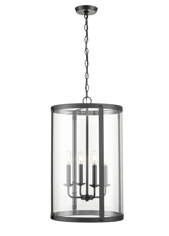 Millennium 94004-MB Aydenn Four Light Pendant, Matte Black
