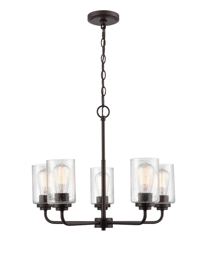 Millennium 9605-RBZ Moven Five Light Chandelier, Rubbed Bronze