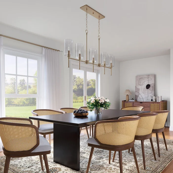 Millennium 9925-MG Chastine Five Light Chandelier, Modern Gold