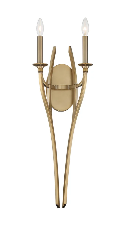 Minka-Lavery 1092-740 Covent Park Two Light Wall Sconce, Brushed Honey Gold