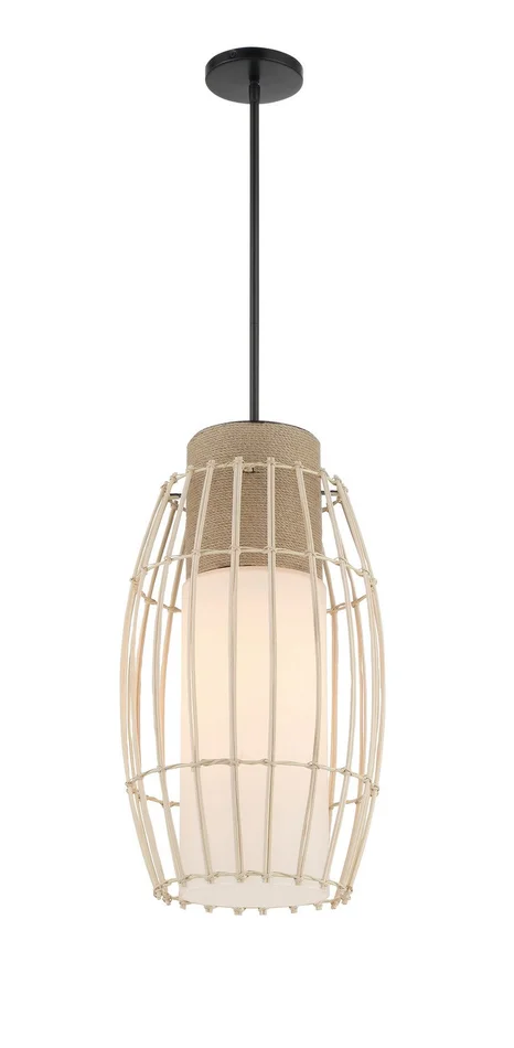 Minka-Lavery 1104-66A Watermill By Robin Baron One Light Pendant, Coal