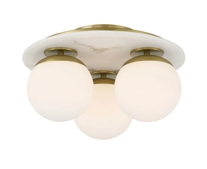 Minka-Lavery 1206-695 Orban Three Light Semi Flush Mount, Soft Brass