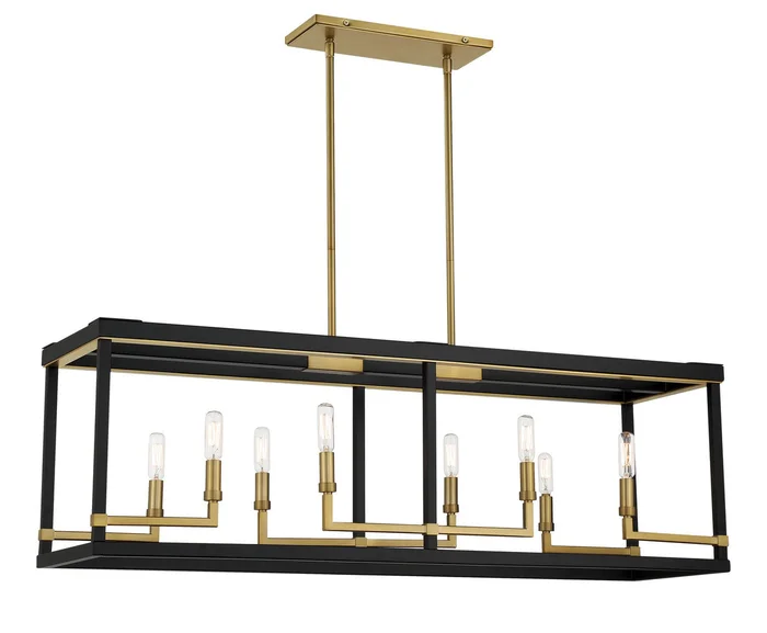 Minka-Lavery 2118-726 Union Estates Eight Light Island Pendant, Coal And Soft Brass