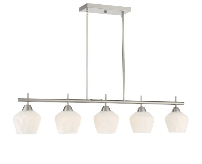 Minka-Lavery 2174-84 Camrin Five Light Island Pendant, Brushed Nickel