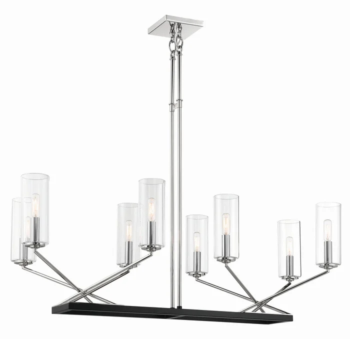 Minka-Lavery 2496-572 Highland Crossing Eight Light Island Pendant, Coal w/Polished Nickel Highlights