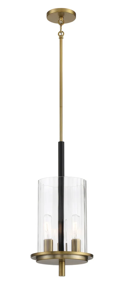 Minka-Lavery 2543-726 Baldwin Park Three Light Pendant, Coal And Soft Brass