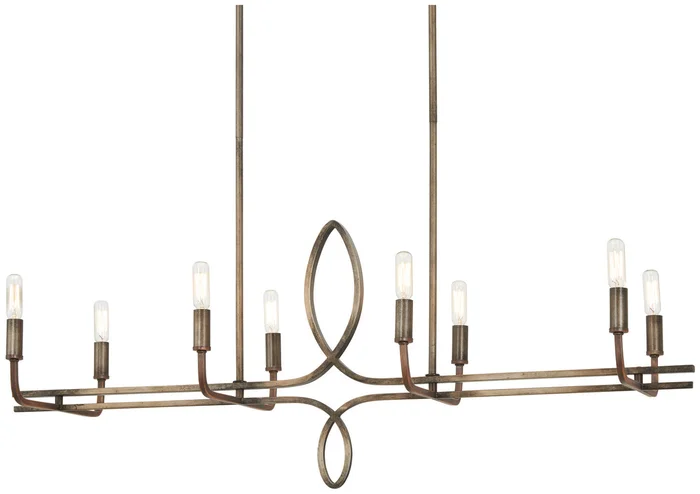 Minka-Lavery 2698-115 Yorkville Eight Light Island Pendant, Aged Darkwood With Silver Patina
