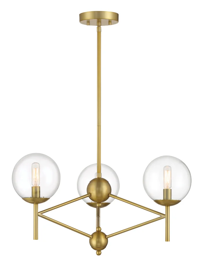 Minka-Lavery 2796-695 Auresa Three Light Pendant, Soft Brass