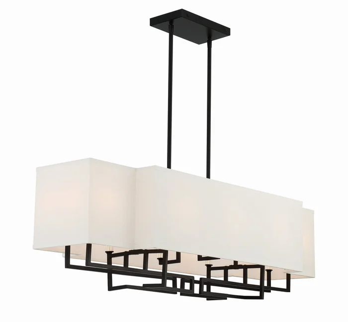 Minka-Lavery 2959-572 Upham Estates Ten Light Island Pendant, Coal w/Polished Nickel Highlights