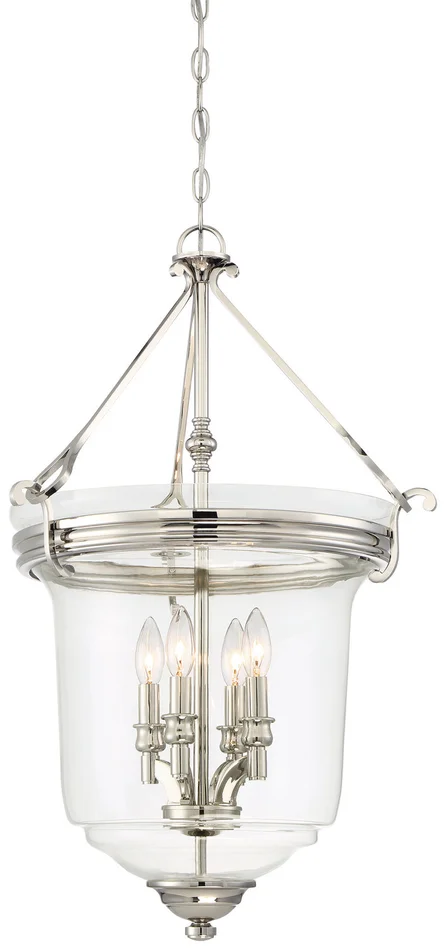 Minka-Lavery 3298-613 Audrey’S Point Four Light Pendant (Convertible To Semi-Flush), Polished Nickel