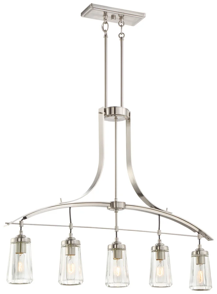 Minka-Lavery 3306-84 Poleis Five Light Island Pendant, Brushed Nickel