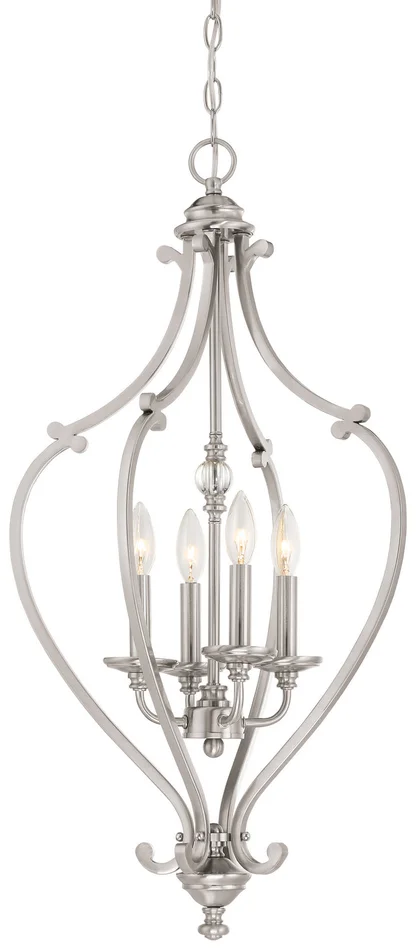 Minka-Lavery 3333-84 Savannah Row Four Light Chandelier, Brushed Nickel