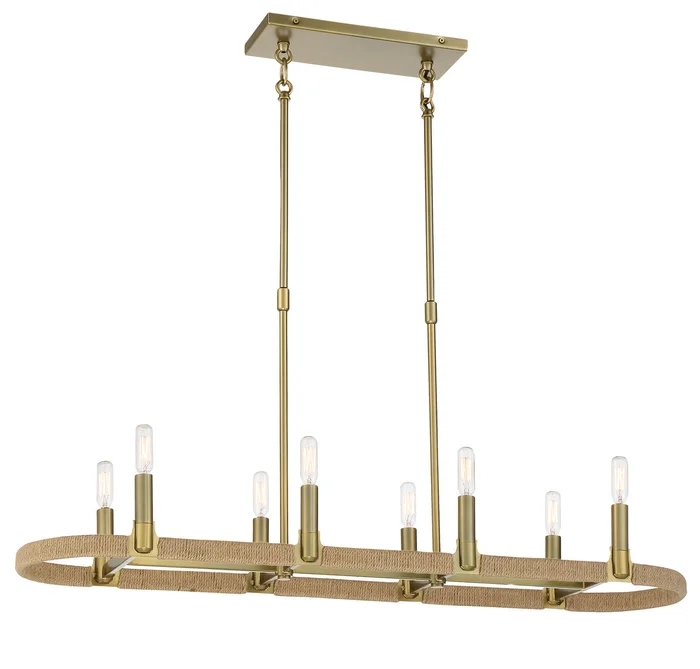 Minka-Lavery 3868-695 Windward Passage Eight Light Island Pendant, Soft Brass