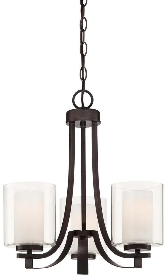 Minka-Lavery 4103-172 Parsons Studio Three Light Chandelier, Smoked Iron