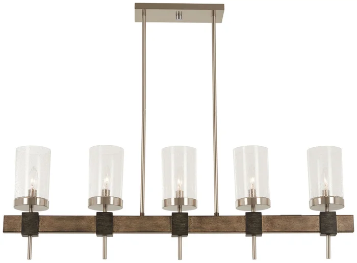 Minka-Lavery 4635-106 Bridlewood Five Light Island Pendant, Stone Grey W/Brushed Nickel
