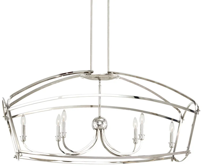 Minka-Lavery 4776-613 Jupiter’S Canopy Six Light Island Pendant, Polished Nickel
