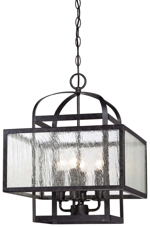 Minka-Lavery 4875-283 Camden Square Four Light Mini Chandelier, Aged Charcoal