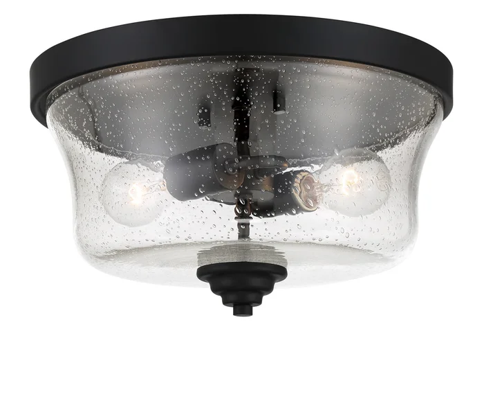 Minka-Lavery 4927-66A Shyloh Two Light Flush Mount, Coal