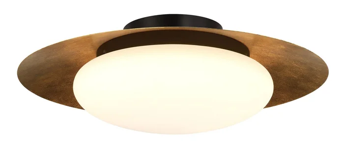 Minka Lavery 5626-869-L Zinola LED Flush Mount, Coal /Halcyon Gold