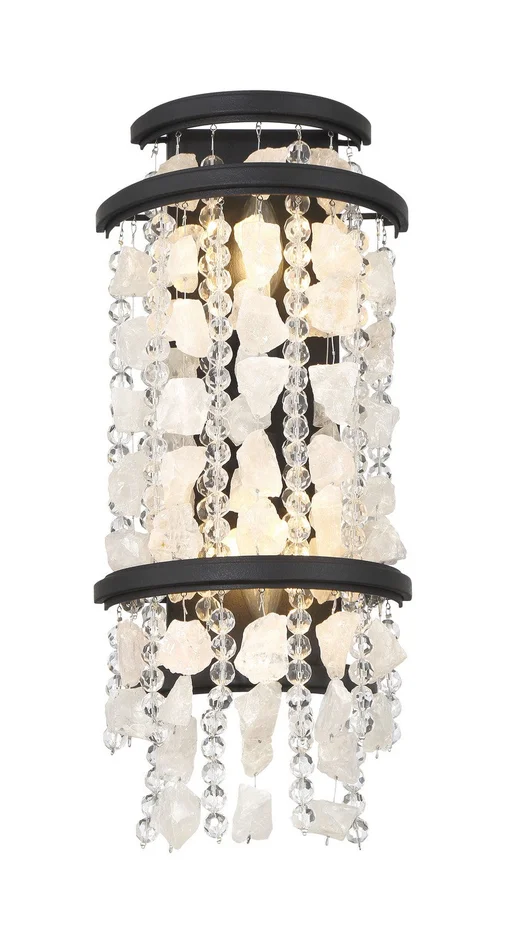 Minka Lavery 6702-66 Shimmering Elegance Two Light Wall Sconce, Sand Coal