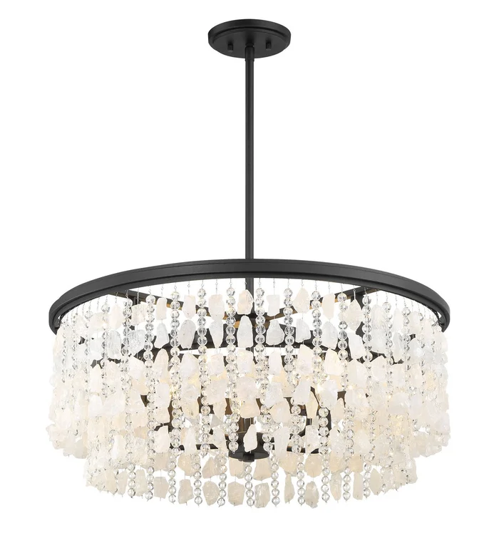 Minka Lavery 6705-66 Shimmering Elegance Five Light Chandelier, Sand Coal
