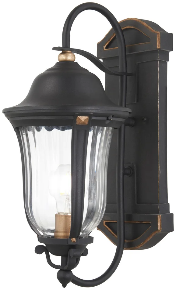 Minka-Lavery 73231-738 Peale Street One Light Outdoor Wall Mount, Sand Coal And Vermeil Gold
