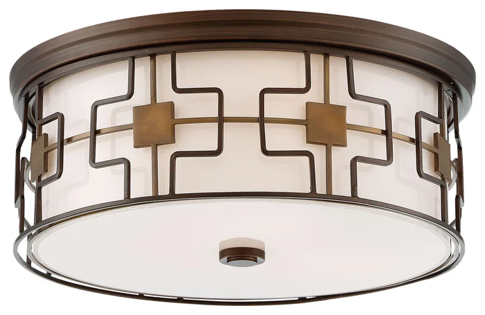 Minka-Lavery 846-104-L LED Flush Mount, Dark Brushed Bronze w/Aged Brass