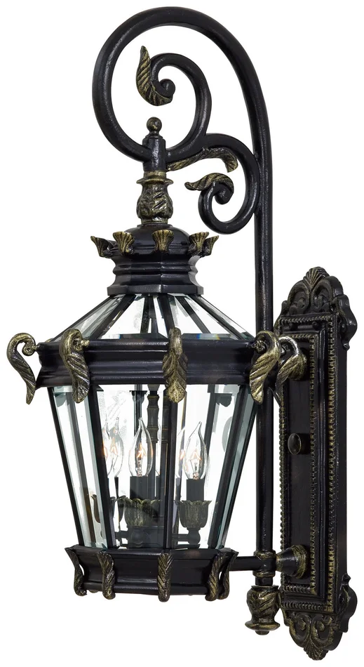 Minka-Lavery 8932-95 Stratford Hall Four Light Wall Mount, Heritage W/ Gold Highlights