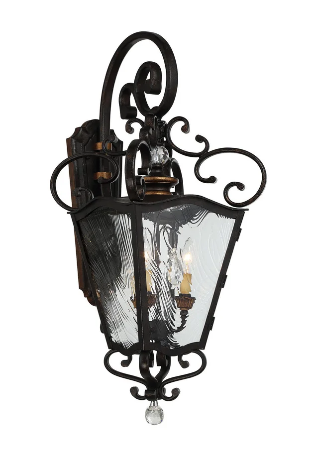 Minka-Lavery 9333-270 Brixton Ivy Three Light Outdoor Lantern, Terraza Village Aged Patina