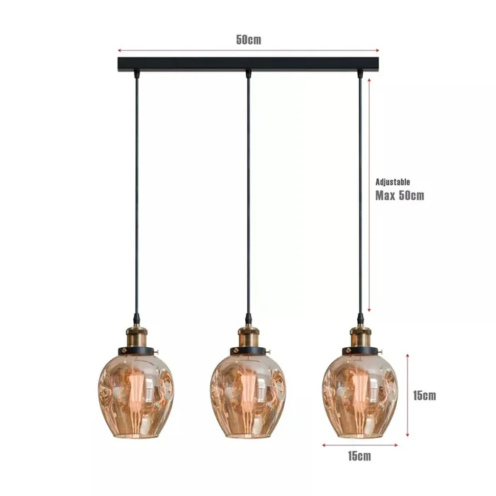 Modern 3-Way Hanging Light – Adjustable Height Pendant for Stairwells & Hallways
