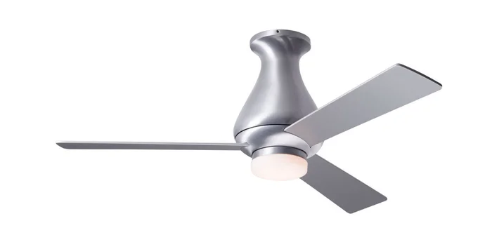 Modern Fan ALT-FM-BA-42-WH-271-002 Altus Flush 42″ Ceiling Fan with 17W LED Light, 3-Wire Fan & Light Control, Brushed Aluminum with White Blades