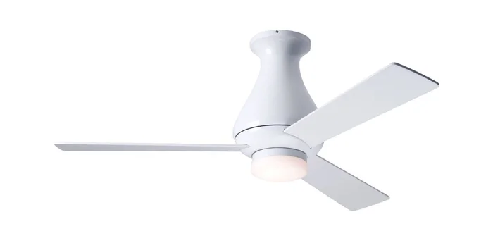 Modern Fan ALT-FM-GW-42-AL-271-005 Altus Flush 42″ Ceiling Fan with 17W LED Light, Wall/Remote Control Combo, Gloss White with Aluminum Blades