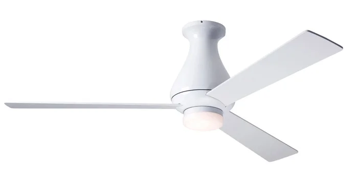 Modern Fan ALT-FM-GW-52-WH-271-003 Altus Flush 52″ Ceiling Fan with 17W LED Light, Handheld Remote, Gloss White with White Blades