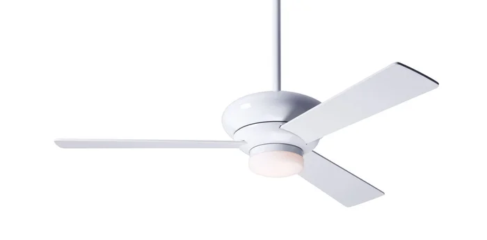Modern Fan ALT-GW-42-BK-271-002 Altus 42″ Ceiling Fan with 17W LED Light, 3-Wire Fan & Light Control, Gloss White with Black Blades