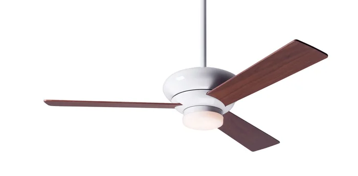 Modern Fan ALT-GW-42-MG-271-002 Altus 42″ Ceiling Fan with 17W LED Light, 3-Wire Fan & Light Control, Gloss White with Mahogany Blades