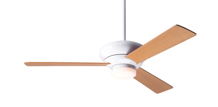 Modern Fan ALT-GW-42-MP-271-003 Altus 42″ Ceiling Fan with 17W LED Light, Handheld Remote, Gloss White with Maple Blades