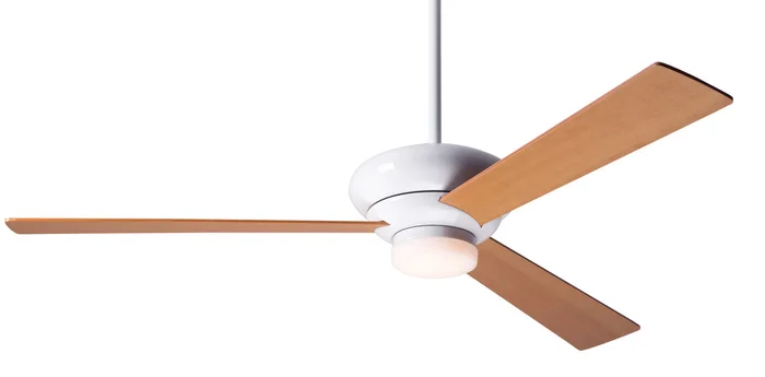 Modern Fan ALT-GW-52-MP-271-002 Altus 52″ Ceiling Fan with 17W LED Light, 3-Wire Fan & Light Control, Gloss White with Maple Blades