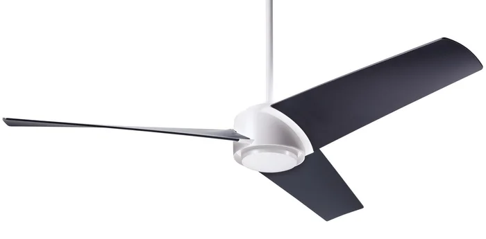 Modern Fan AMB-MW-56-MB-NL-CC Ambit DC 52″ Ceiling Fan, Wall/Remote Control Combo, Matte White with Matte Black Blades