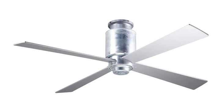 Modern Fan LAP-FM-GV-50-SV-NL-003 Lapa Flush 50″ Ceiling Fan, Handheld Remote, Galvanized Finish with Silver Blades