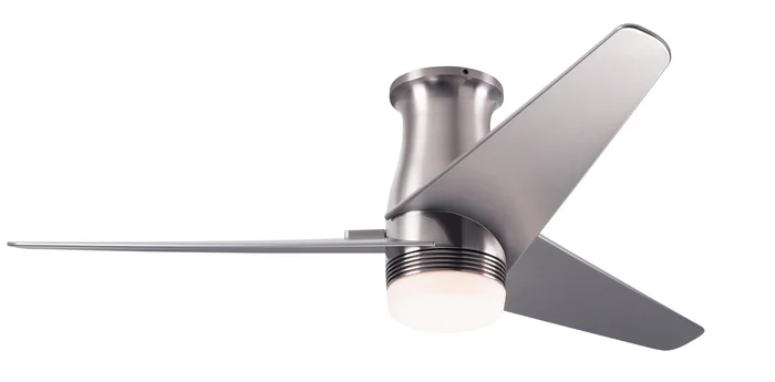 Modern Fan VEL-FM-BN-48-NK-853-WC Velo Flush DC 48″ Ceiling Fan with 17W LED Light, Wall Control, Bright Nickel with Nickel Blades