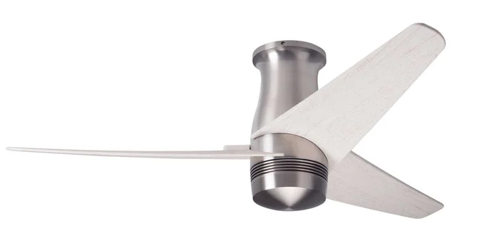 Modern Fan VEL-FM-BN-48-WW-NL-CC Velo Flush DC 48″ Ceiling Fan, Wall/Remote Control Combo, Bright Nickel with Whitewash Blades