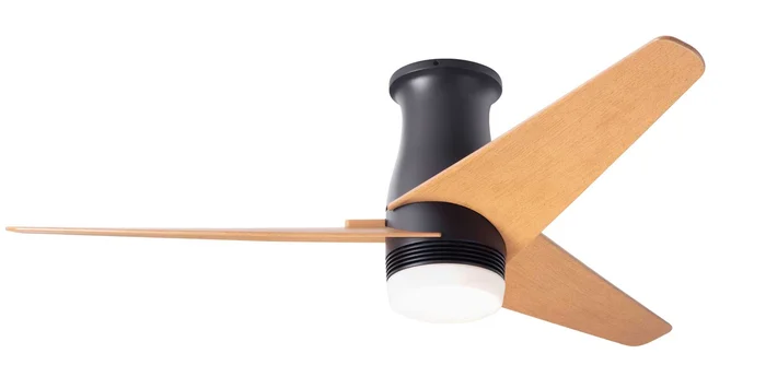 Modern Fan VEL-FM-DB-48-MP-853-RC Velo Flush DC 48″ Ceiling Fan with 17W LED Light, Remote Control, Dark Bronze with Maple Blades