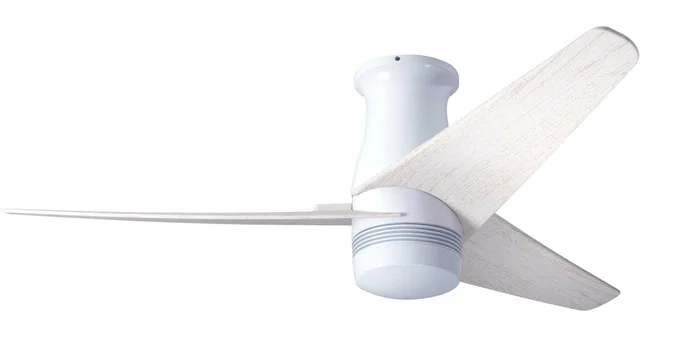 Modern Fan VEL-FM-GW-48-WW-NL-WC Velo Flush DC 48″ Ceiling Fan, Wall Control, Gloss White with Whitewash Blades