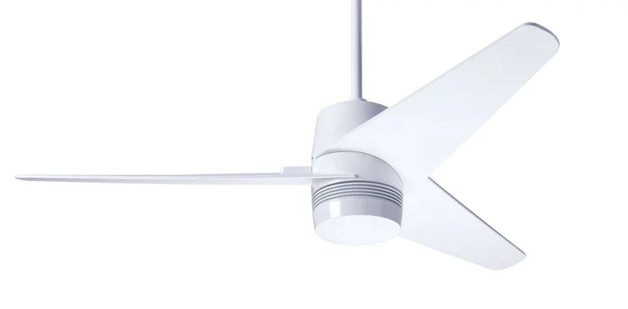 Modern Fan VEL-GW-48-DK-NL-WC Velo DC 48″ Ceiling Fan, Wall Control, Gloss White with Dark Blades