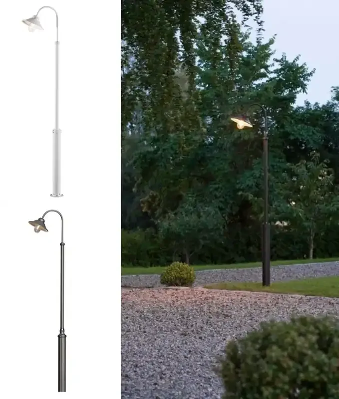 Modern Fisherman Style Shade Lamppost – White or Black